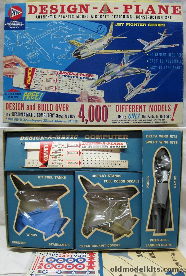 Pyro Design-A-Plane  - Makes 4104 Different Jets, 360-398 plastic model kit